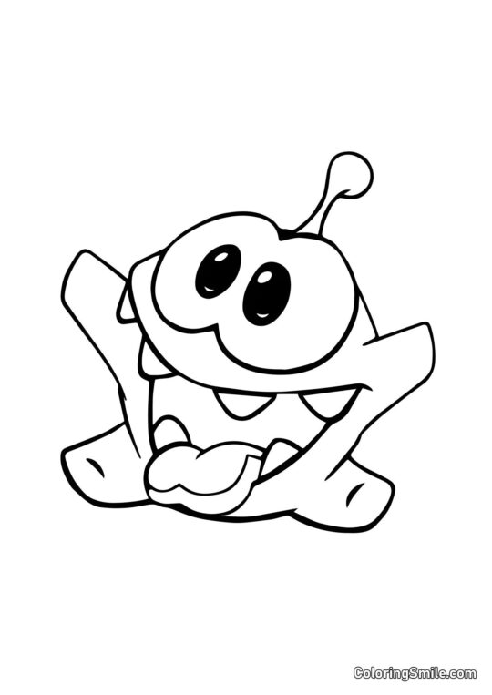 Om Nom Feliz Om Nom Feliz - Página para Colorear