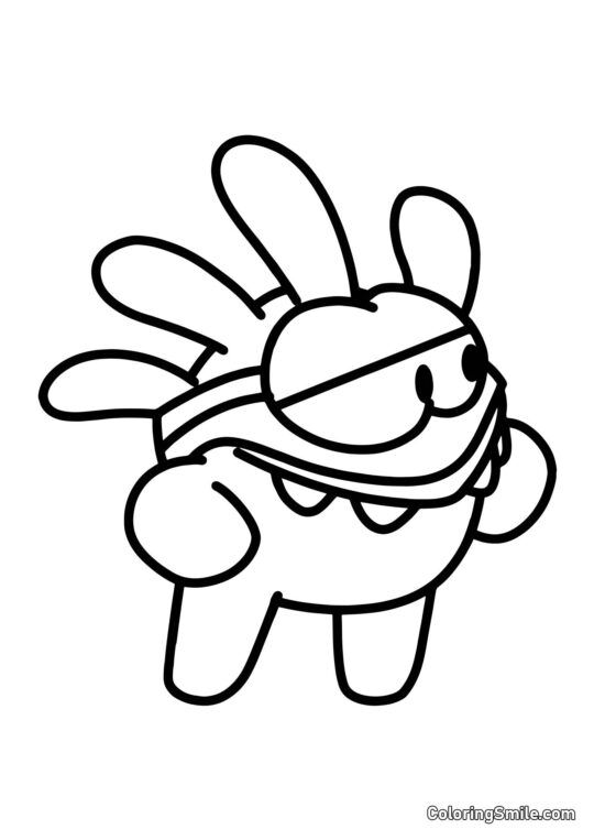 Om Nom Superhéroe Om Nom Superhéroe - Página para Colorear