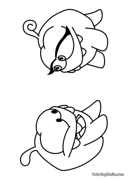 Om Nom con Om Nelle Om Nom con Om Nelle - Página para Colorear