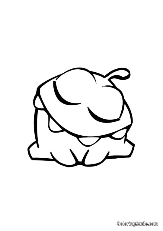 Om Nom Durmiendo Om Nom Durmiendo - Página para Colorear