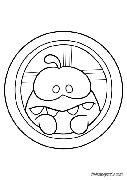 Om Nom en un Iluminador Om Nom en un Iluminador - Página para Colorear