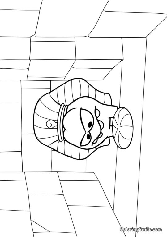 Om Nom en el Antiguo Egipto Om Nom en el Antiguo Egipto - Página para Colorear