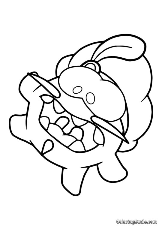 Om Nom en la Era del Renacimiento Om Nom en la Era del Renacimiento - Página para Colorear