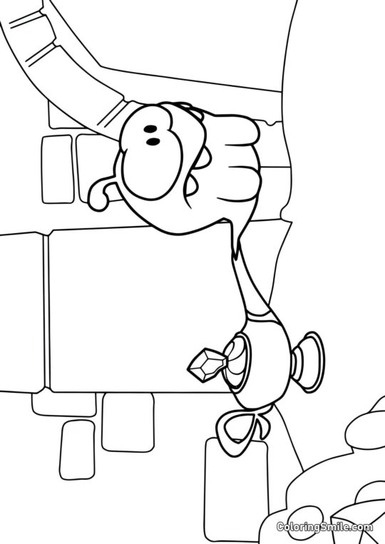 Om Nom y la Lámpara Mágica Om Nom y la Lámpara Mágica - Página para Colorear