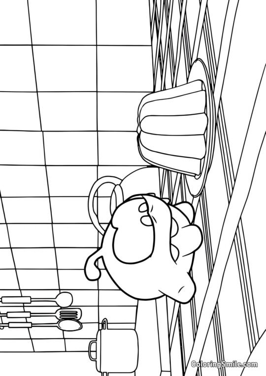 Om Nom y Gelatina Om Nom y Gelatina - Página para Colorear