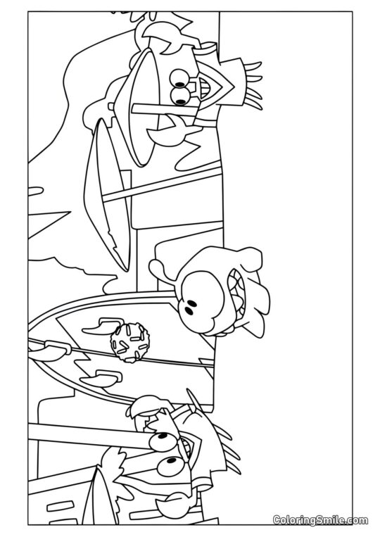 Om Nom con Cangrejos Om Nom con Cangrejos - Página para Colorear