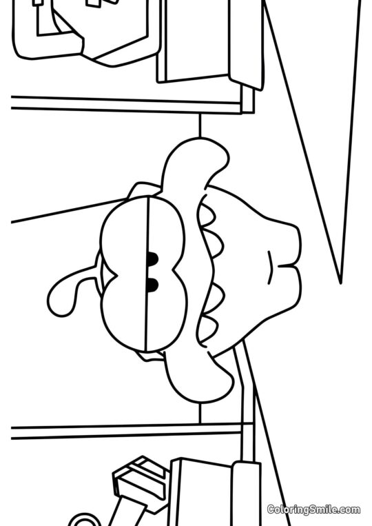 Om Nom en el Gimnasio Om Nom en el Gimnasio - Página para Colorear