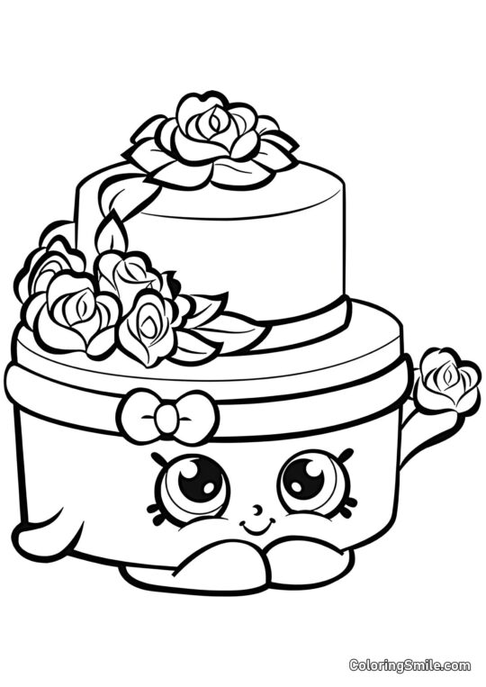 Shopkins Pastel de Boda Shopkins Pastel de Boda - Página para Colorear