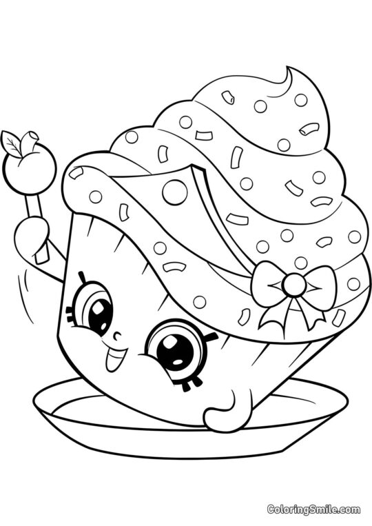 Shopkins Pastel de Princesa Shopkins Pastel de Princesa - Página para Colorear