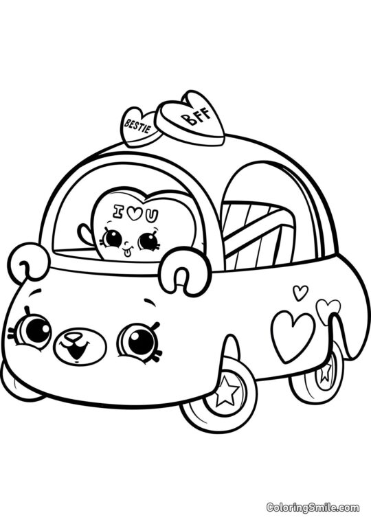 Shopkins Coche de Niña Shopkins Coche de Niña - Página para Colorear