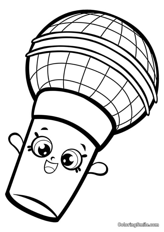 Shopkins Micrófono Mike Shopkins Micrófono Mike - Página para Colorear