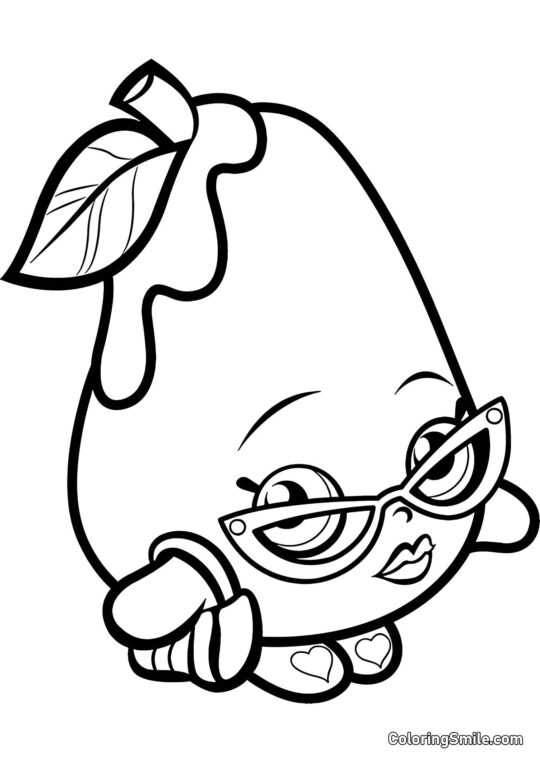 Shopkins Pera Elegante Shopkins Pera Elegante - Página para Colorear