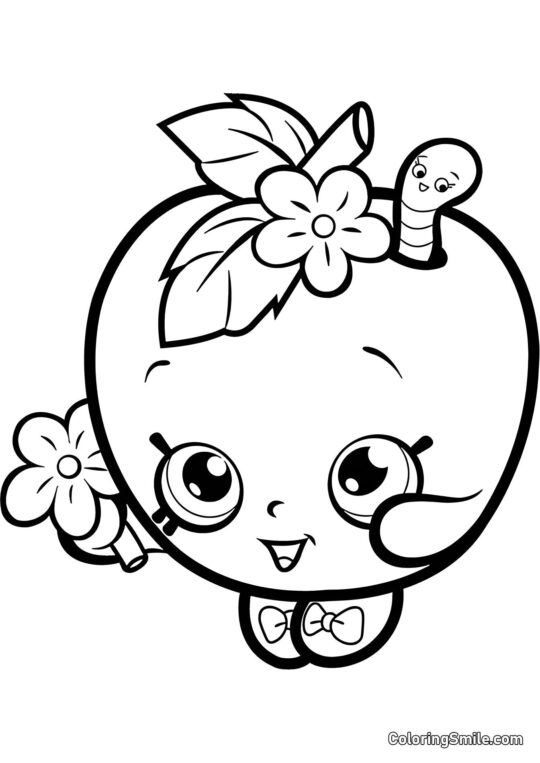 Shopkins Flor de Manzana Shopkins Flor de Manzana - Página para Colorear