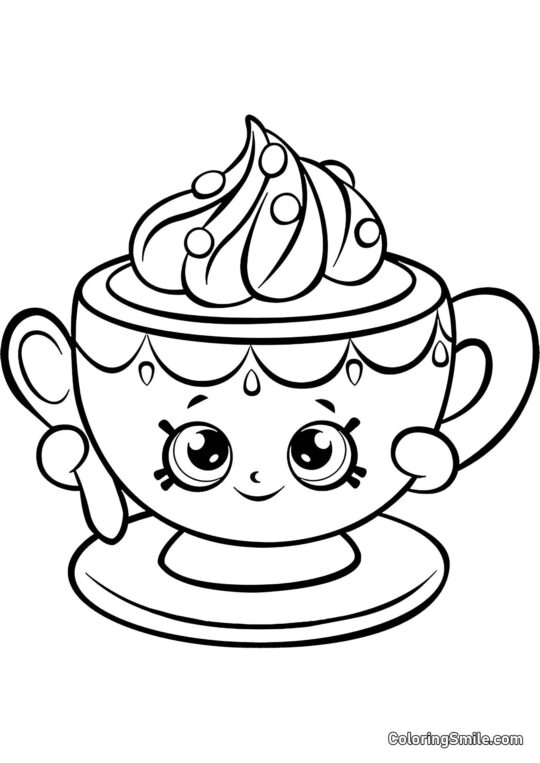 Shopkins Taza de Té Pequeña Shopkins Taza de Té Pequeña - Página para Colorear