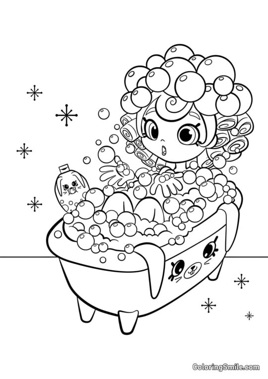 Bubblisha en el Baño Bubblisha en el Baño - Página para Colorear