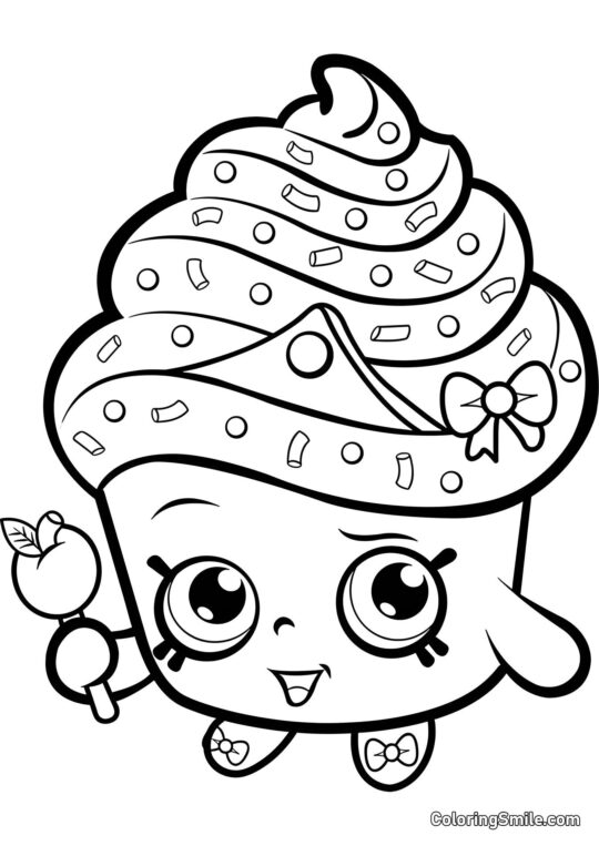 Shopkins Cupcake Real Shopkins Cupcake Real - Página para Colorear