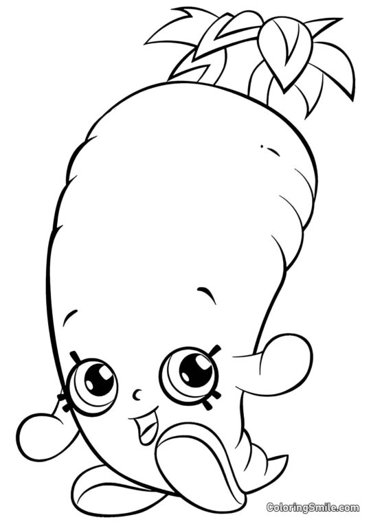 Shopkins Zanahoria Karen Shopkins Zanahoria Karen - Página para Colorear