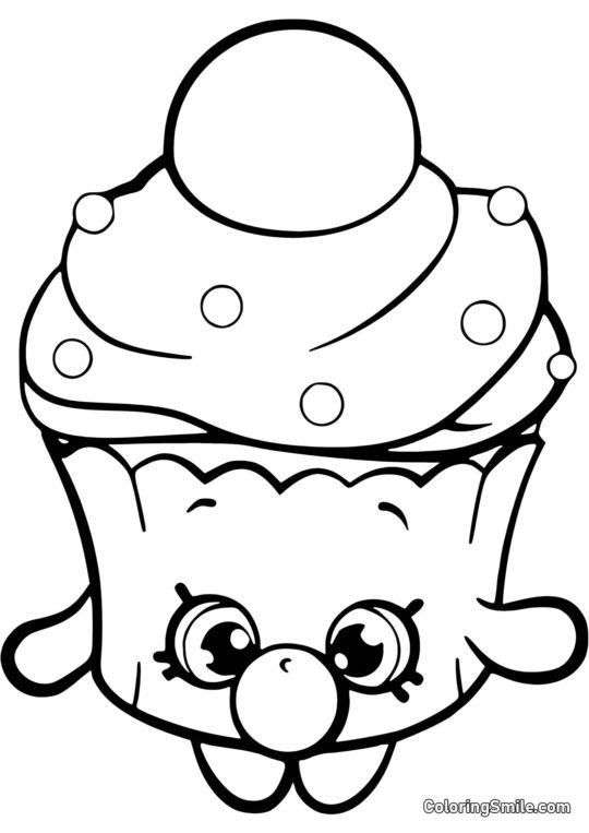 Shopkins Cupcake Burbuja Shopkins Cupcake Burbuja - Página para Colorear