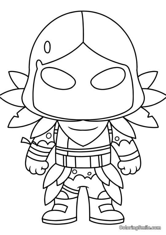 Fortnite Chibi Cuervo - Página para Colorear