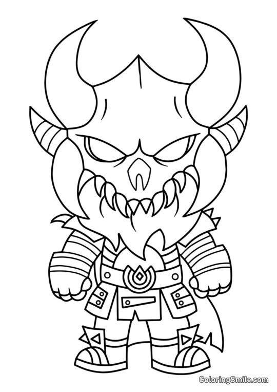 Fortnite Chibi Ragnarok - Página para Colorear