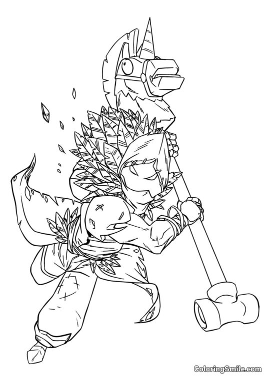 Fortnite Cuervo con Pico - Página para Colorear