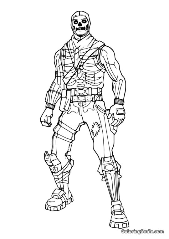 Fortnite Esqueleto Trooper - Página para Colorear