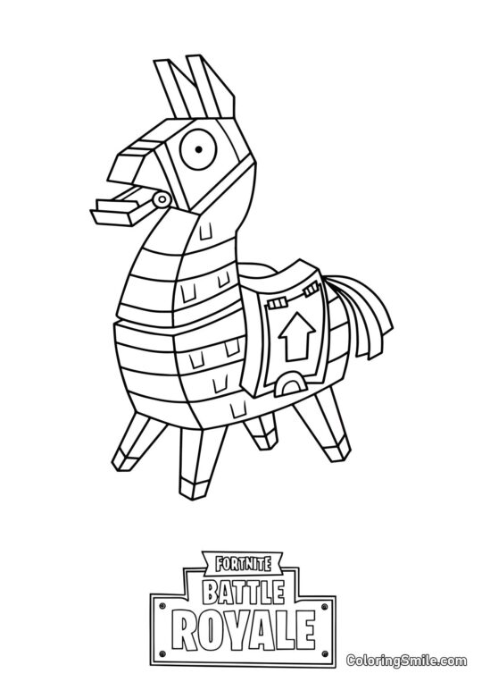 Fortnite Llama - Página para Colorear