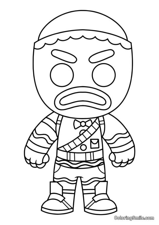 Fortnite Chibi Alegre Marauder - Página para Colorear