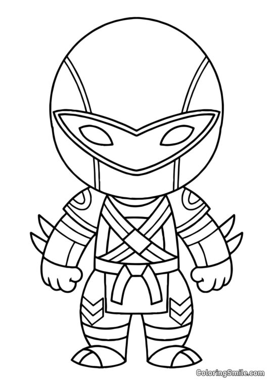 Fortnite Chibi Híbrido - Página para Colorear