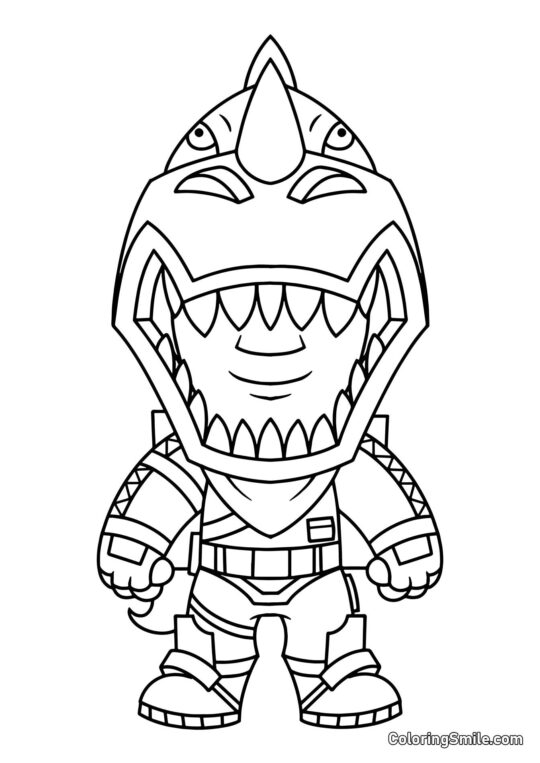 Fortnite Chibi Rex - Página para Colorear