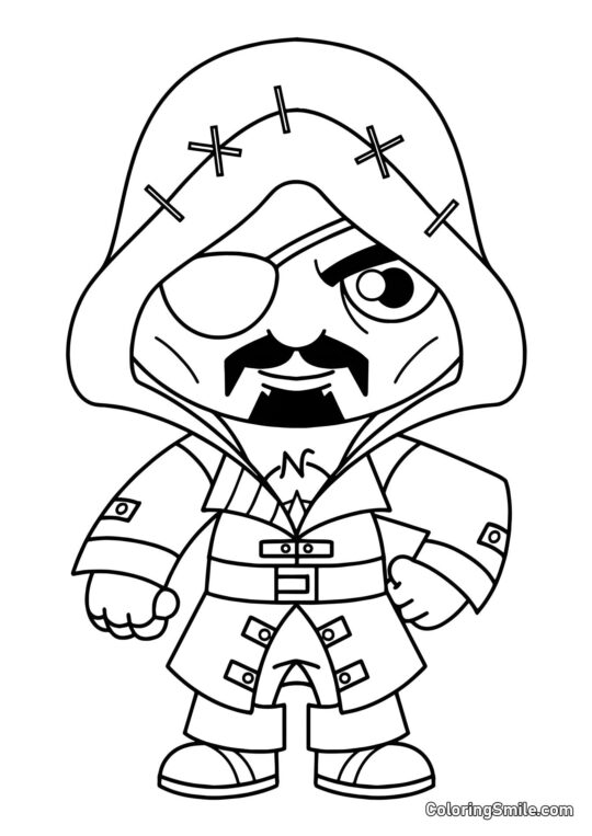 Fortnite Chibi Bucanero - Página para Colorear
