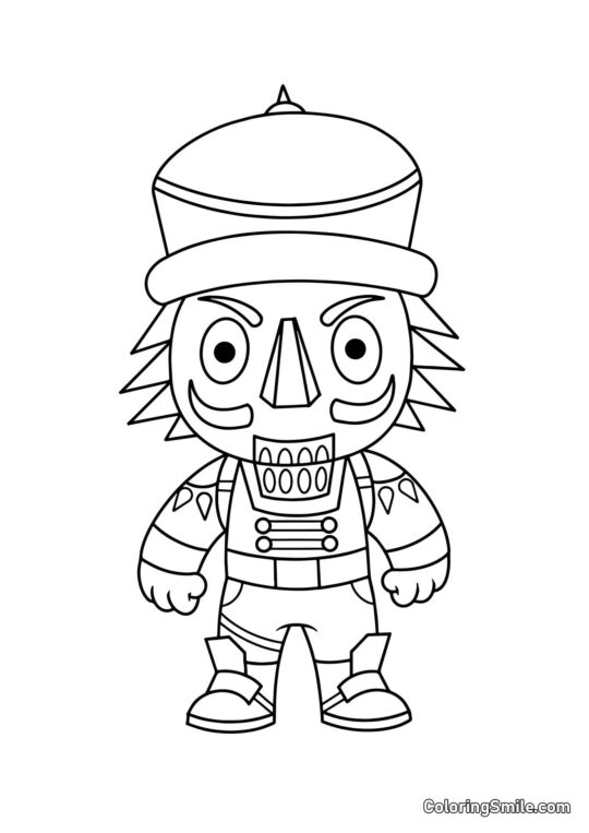 Fortnite Chibi Cascanueces - Página para Colorear