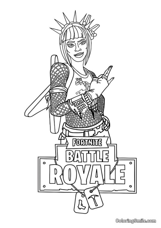 Fortnite Princesa Rock - Página para Colorear