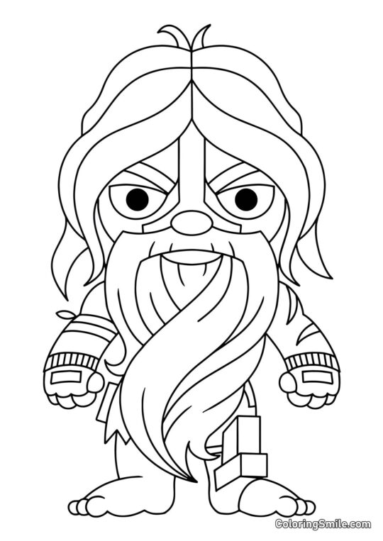 Fortnite Chibi Jonesy Marginado - Página para Colorear