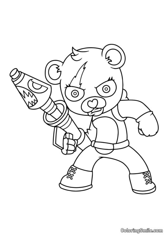 Fortnite Chibi Líder de Fuegos Artificiales - Página para Colorear