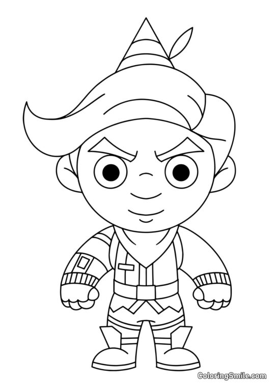 Fortnite Chibi Nombre en Código Elfo - Página para Colorear