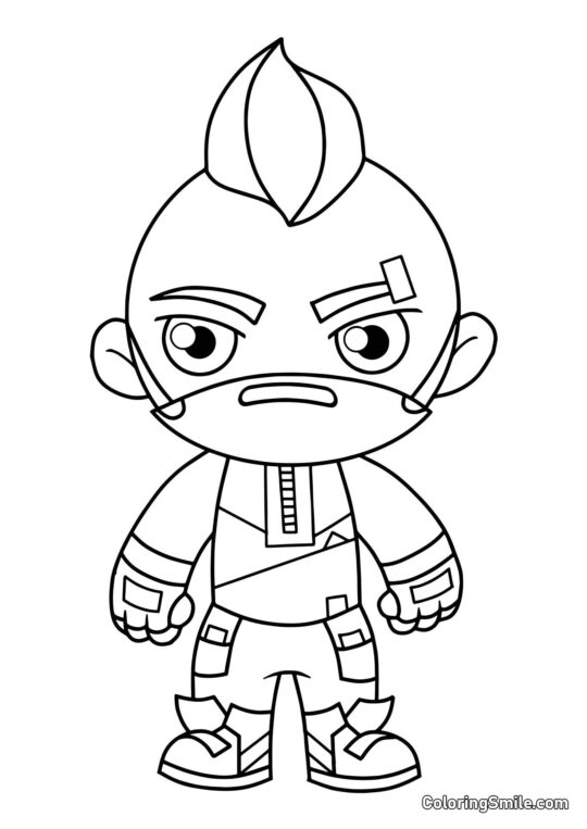 Fortnite Chibi Ronin - Página para Colorear