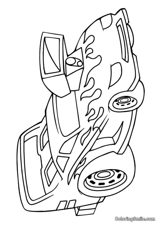 Coche Salvaje Hot Wheels - Página para Colorear