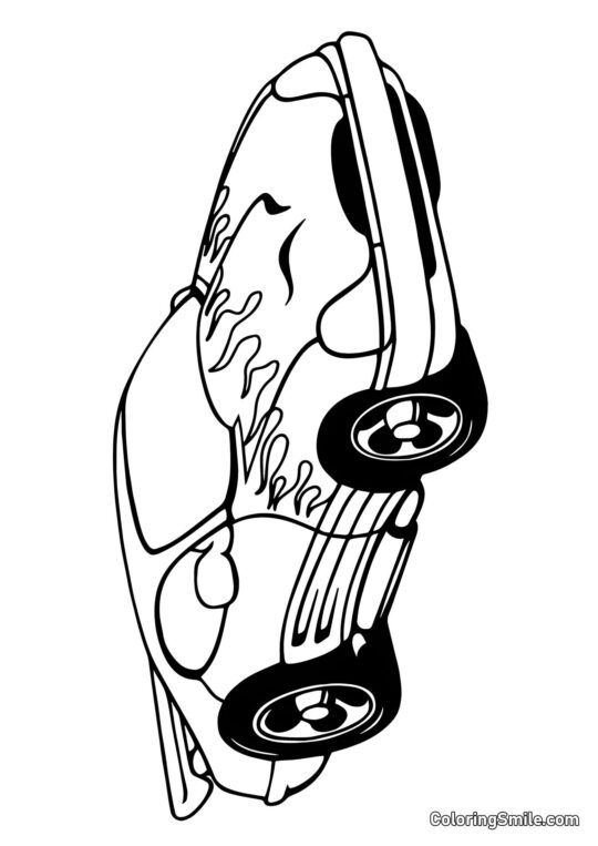 Hot Wheels Sencillo - Página para Colorear