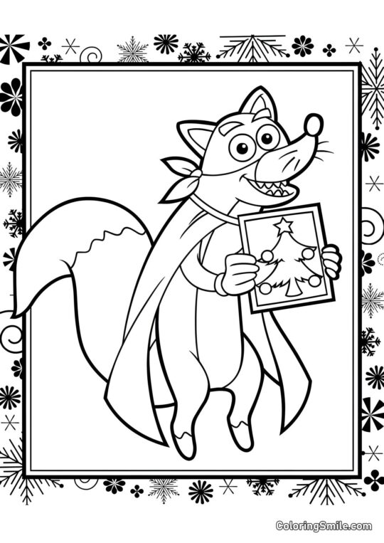 Ardilla y Año Nuevo - Página para Colorear