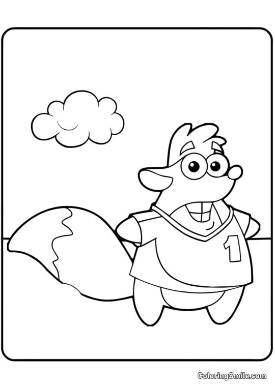 Ardilla Tico - Página para Colorear