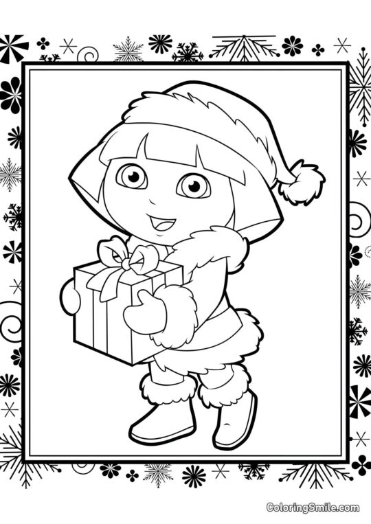 Dora la Exploradora y el Año Nuevo - Página para Colorear