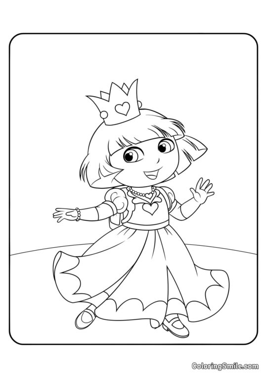 Dora la Reina - Página para Colorear