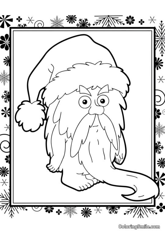 Retrato de Papá Noel - Página para Colorear