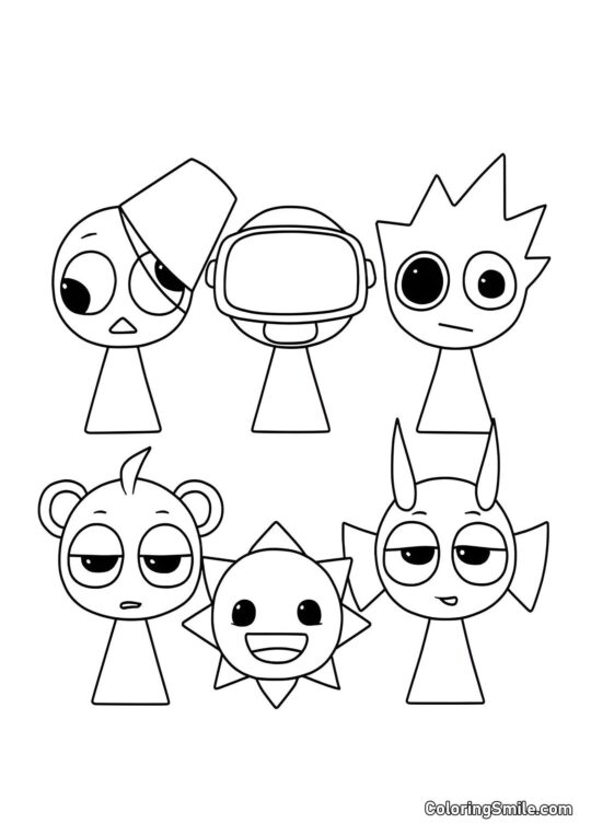 Señor Sol con Amigos - Página para Colorear