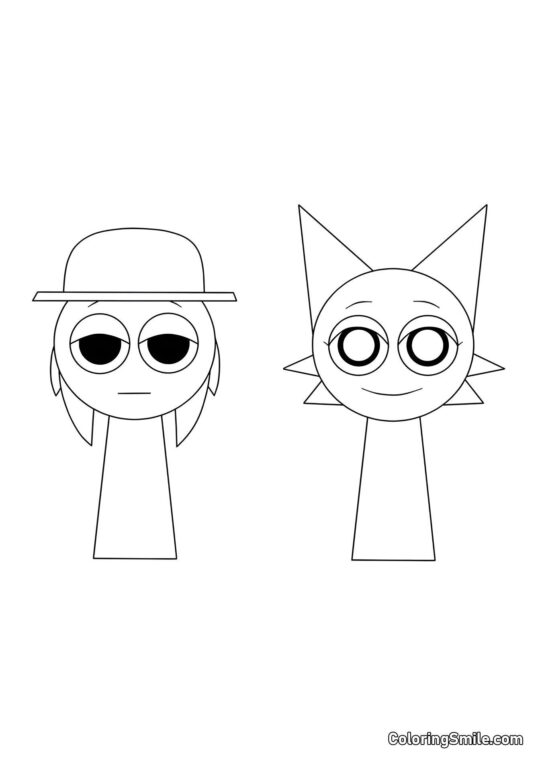 Sprunki Tanner y Venda - Página para Colorear