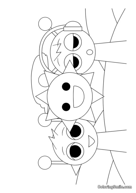 Señor Sol, Simon, y Oren - Página para Colorear