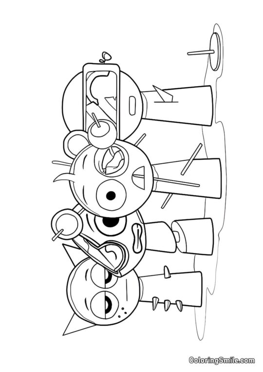 Nuevo Sprunki Espeluznante - Página para Colorear