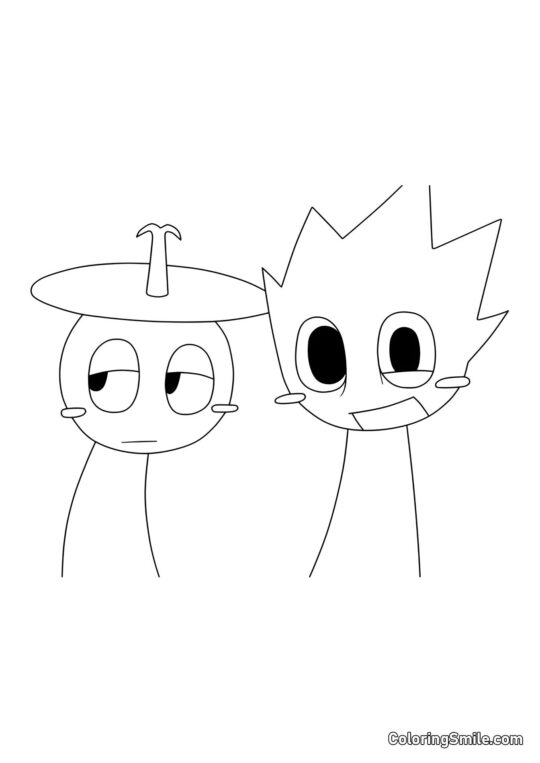 Sprunki Klyukr y OVAKS - Página para Colorear