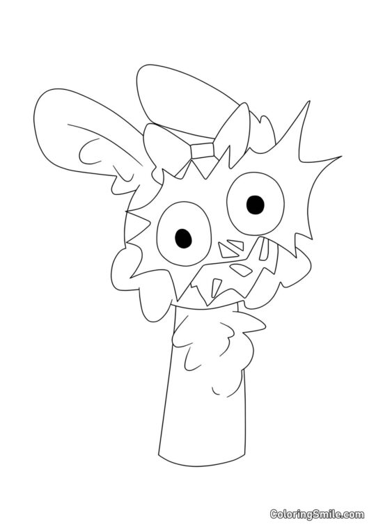 Horror Sprunki Pinky - Página para Colorear